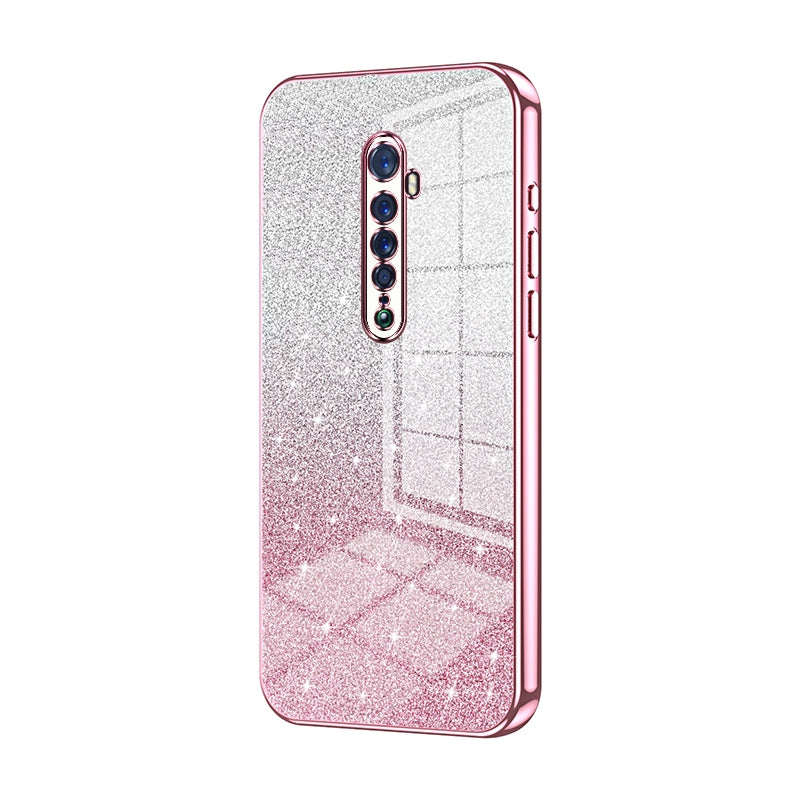 OPPO Reno2 Glitter Powder Electroplated Gradient Phone Case – Fashionable & Luxurious with Anti-Fingerprint Coating, Shock-Absorption, and Lens Protection