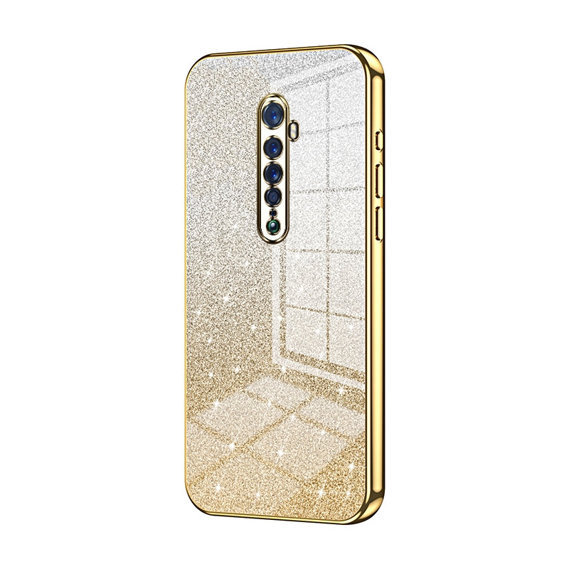 OPPO Reno2 Glitter Powder Electroplated Gradient Phone Case – Fashionable & Luxurious with Anti-Fingerprint Coating, Shock-Absorption, and Lens Protection