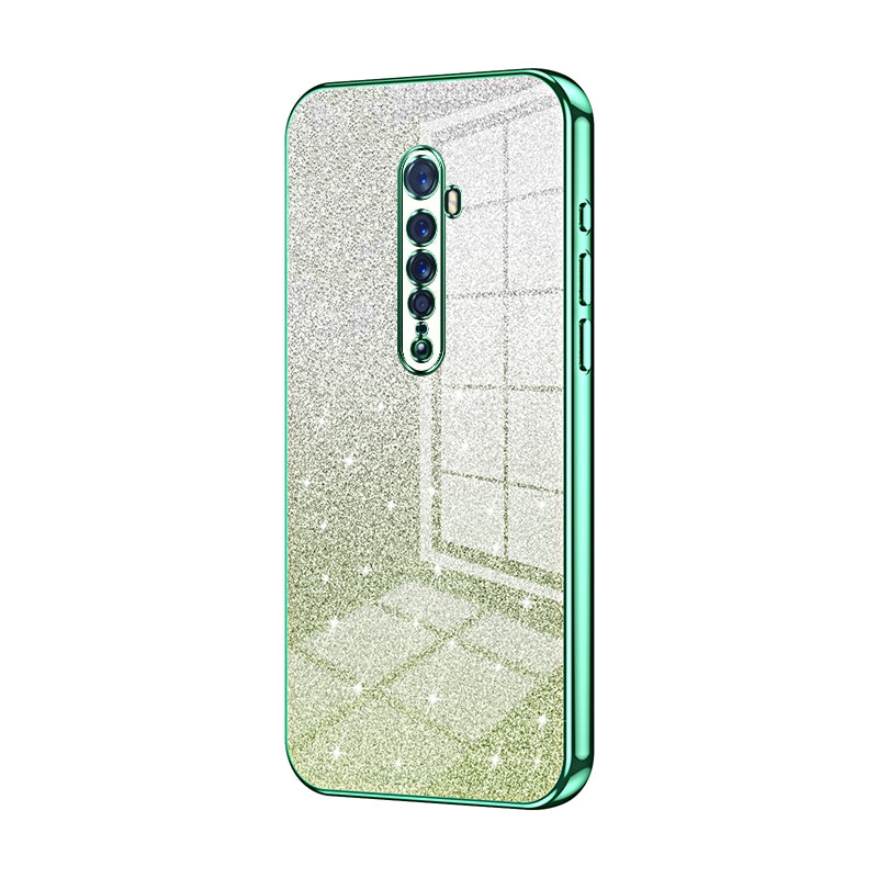 OPPO Reno2 Glitter Powder Electroplated Gradient Phone Case – Fashionable & Luxurious with Anti-Fingerprint Coating, Shock-Absorption, and Lens Protection