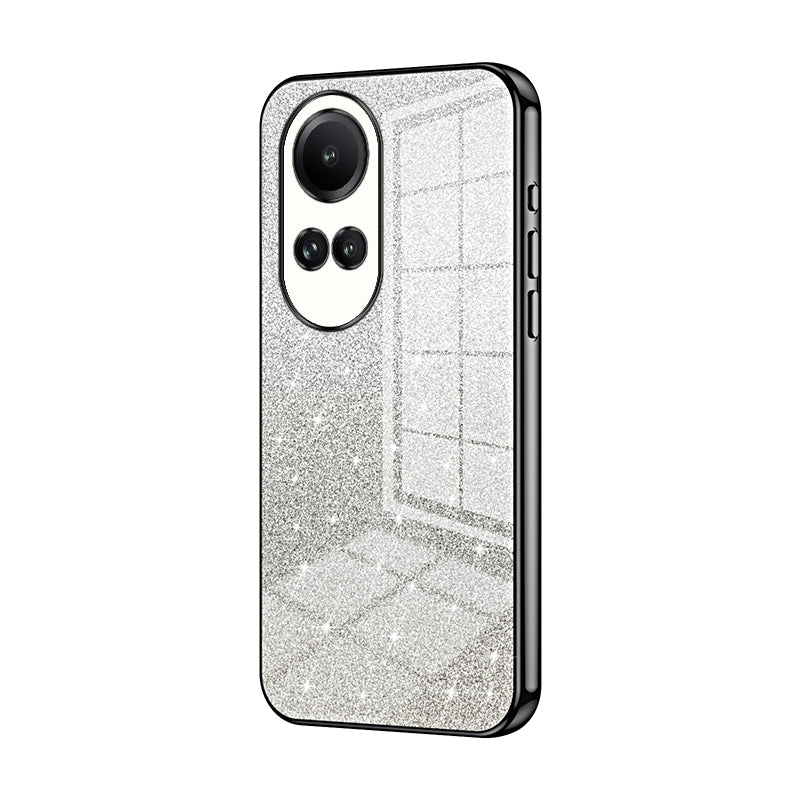 Reno10 Pro 5G Global Glitter Powder Electroplated Gradient Phone Case – Fashionable & Luxurious with Anti-Fingerprint Coating, Shock-Absorption, and Lens Protection