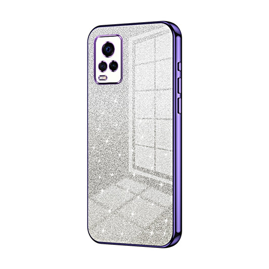 vivo V20 Pro Glitter Powder Electroplated Gradient Phone Case – Fashionable & Luxurious with Anti-Fingerprint Coating, Shock-Absorption, and Lens Protection