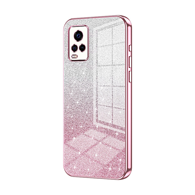 vivo S7 Glitter Powder Electroplated Gradient Phone Case – Fashionable & Luxurious with Anti-Fingerprint Coating, Shock-Absorption, and Lens Protection