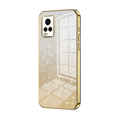 vivo V20 Pro Glitter Powder Electroplated Gradient Phone Case – Fashionable & Luxurious with Anti-Fingerprint Coating, Shock-Absorption, and Lens Protection