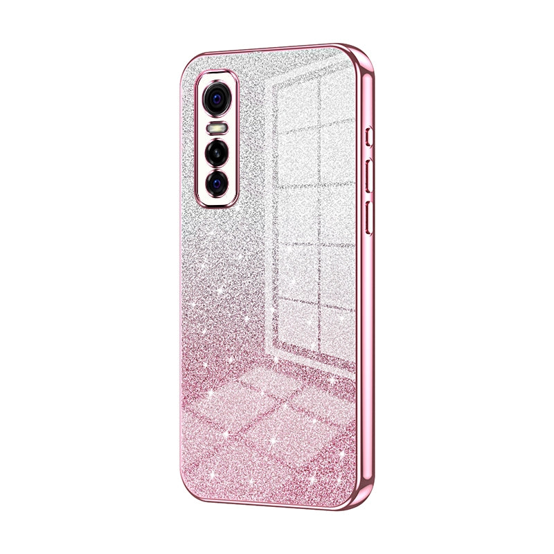 vivo S7e Glitter Powder Electroplated Gradient Phone Case – Fashionable & Luxurious with Anti-Fingerprint Coating, Shock-Absorption, and Lens Protection