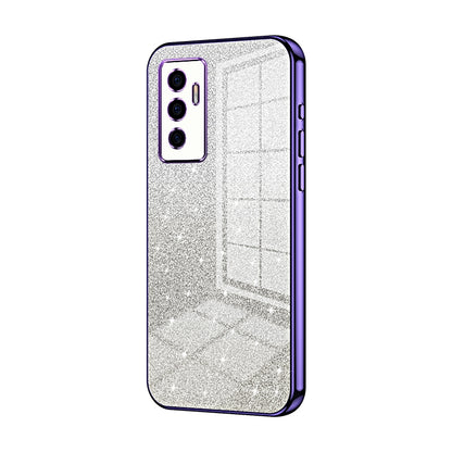vivo V23e 5G Glitter Powder Electroplated Gradient Phone Case – Fashionable & Luxurious with Anti-Fingerprint Coating, Shock-Absorption, and Lens Protection