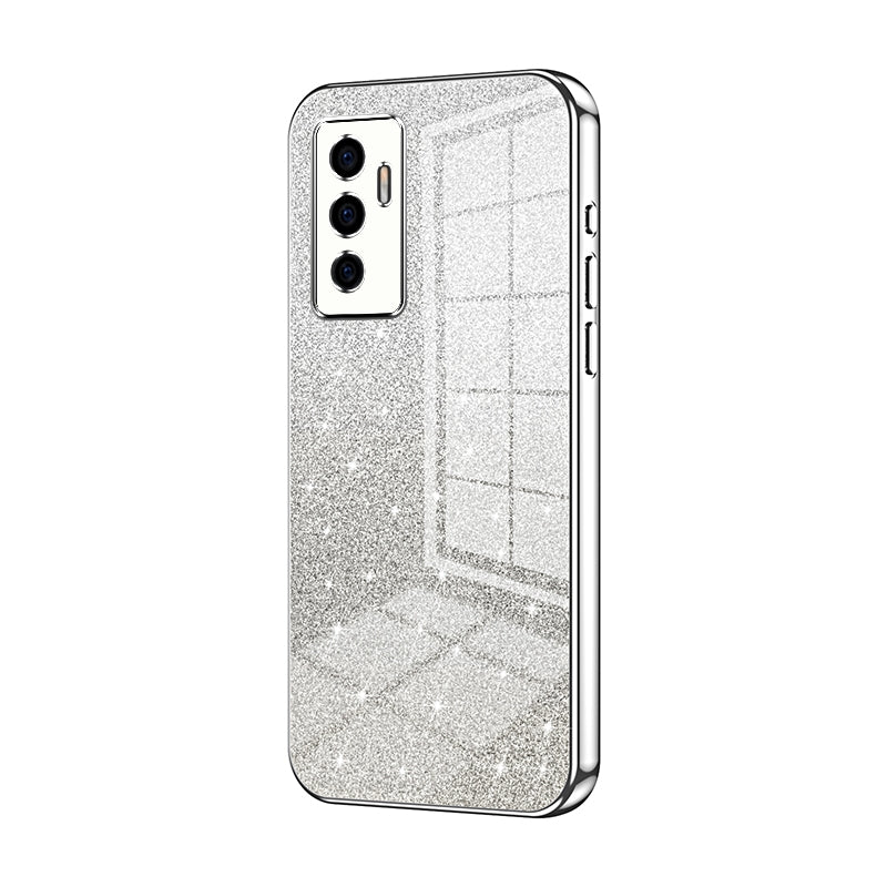 vivo V23e 5G Glitter Powder Electroplated Gradient Phone Case – Fashionable & Luxurious with Anti-Fingerprint Coating, Shock-Absorption, and Lens Protection