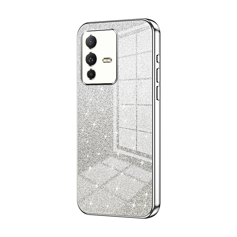 vivo S12 Glitter Powder Electroplated Gradient Phone Case – Fashionable & Luxurious with Anti-Fingerprint Coating, Shock-Absorption, and Lens Protection
