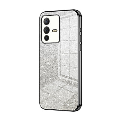 vivo V23 5G Glitter Powder Electroplated Gradient Phone Case – Fashionable & Luxurious with Anti-Fingerprint Coating, Shock-Absorption, and Lens Protection