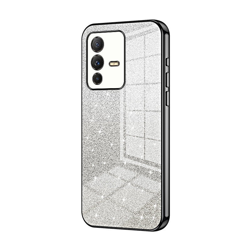 vivo V23 Pro Glitter Powder Electroplated Gradient Phone Case – Fashionable & Luxurious with Anti-Fingerprint Coating, Shock-Absorption, and Lens Protection