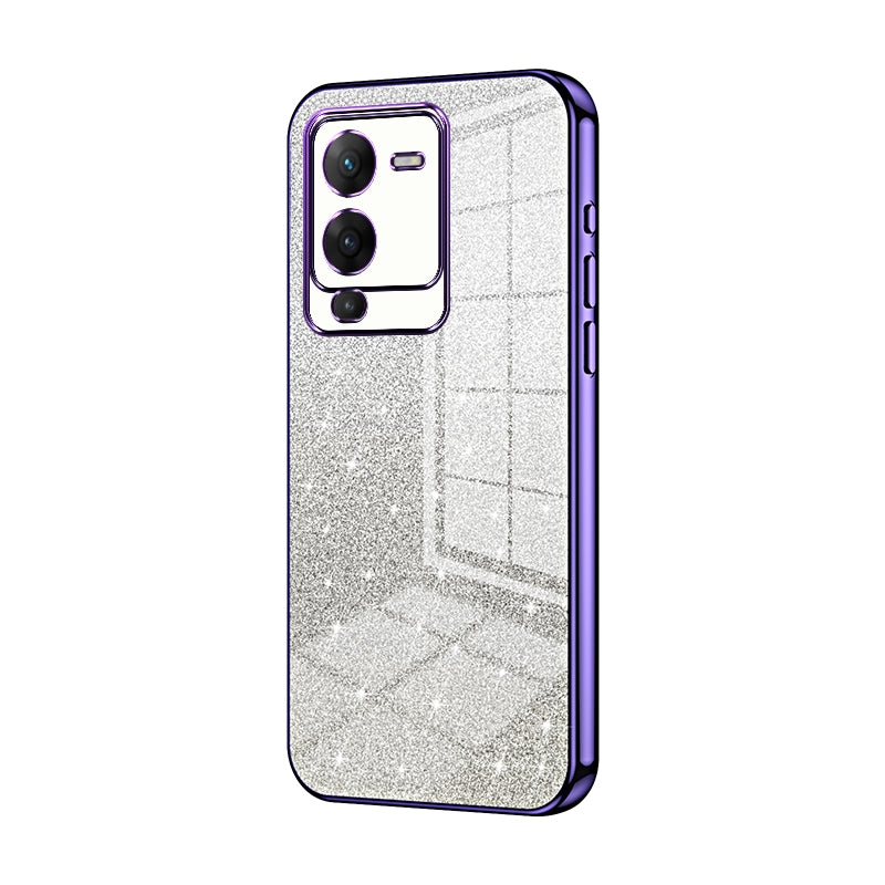 vivo S15 Glitter Powder Electroplated Gradient Phone Case – Fashionable & Luxurious with Anti-Fingerprint Coating, Shock-Absorption, and Lens Protection