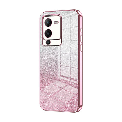 vivo S15 Glitter Powder Electroplated Gradient Phone Case – Fashionable & Luxurious with Anti-Fingerprint Coating, Shock-Absorption, and Lens Protection