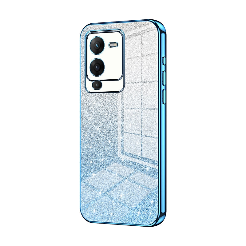 vivo S15 Glitter Powder Electroplated Gradient Phone Case – Fashionable & Luxurious with Anti-Fingerprint Coating, Shock-Absorption, and Lens Protection
