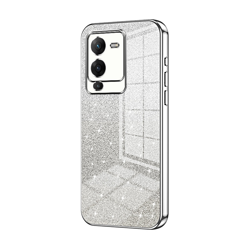 vivo S15 Glitter Powder Electroplated Gradient Phone Case – Fashionable & Luxurious with Anti-Fingerprint Coating, Shock-Absorption, and Lens Protection