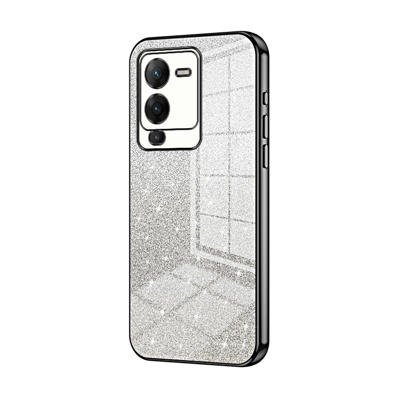 vivo S15 Glitter Powder Electroplated Gradient Phone Case – Fashionable & Luxurious with Anti-Fingerprint Coating, Shock-Absorption, and Lens Protection