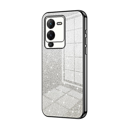 vivo S15 Glitter Powder Electroplated Gradient Phone Case – Fashionable & Luxurious with Anti-Fingerprint Coating, Shock-Absorption, and Lens Protection