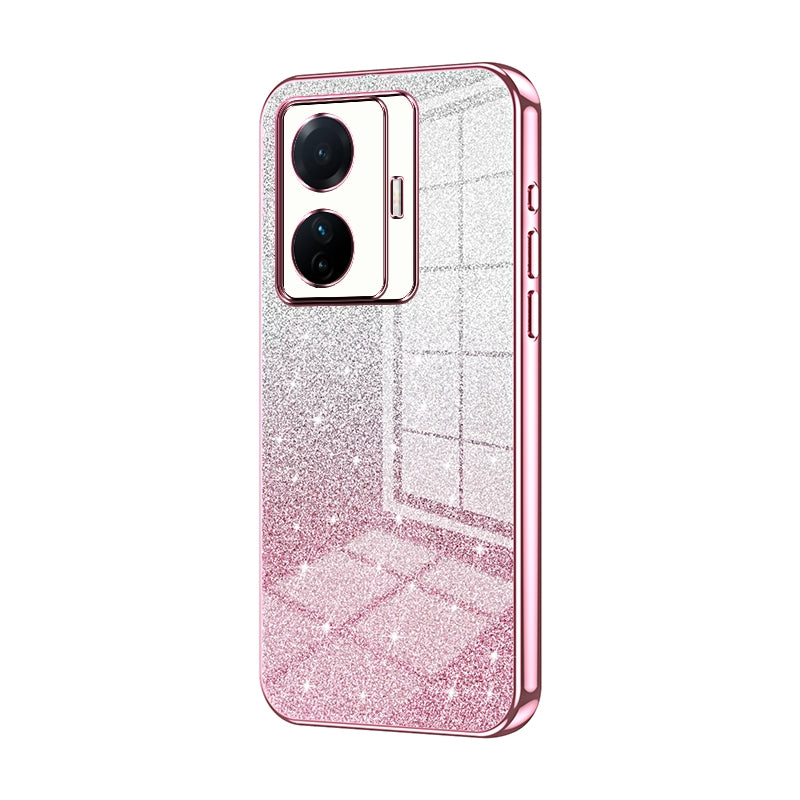 vivo T1 Pro Glitter Powder Electroplated Gradient Phone Case – Fashionable & Luxurious with Anti-Fingerprint Coating, Shock-Absorption, and Lens Protection