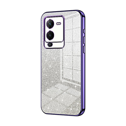 vivo V25 Pro Glitter Powder Electroplated Gradient Phone Case – Fashionable & Luxurious with Anti-Fingerprint Coating, Shock-Absorption, and Lens Protection
