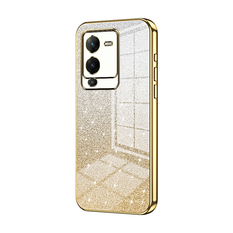 vivo S15 Pro Glitter Powder Electroplated Gradient Phone Case – Fashionable & Luxurious with Anti-Fingerprint Coating, Shock-Absorption, and Lens Protection