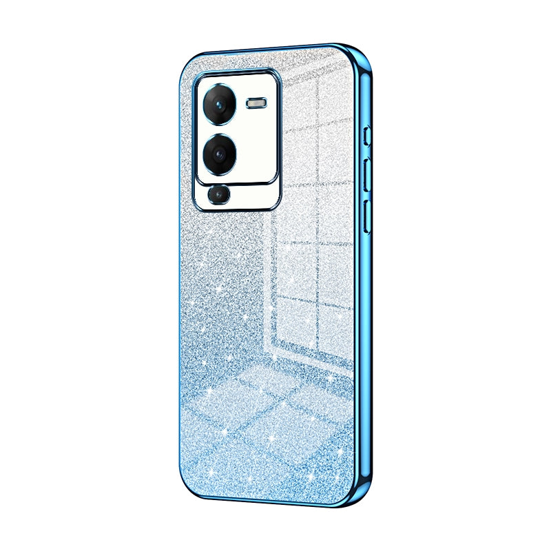 vivo V25 Pro Glitter Powder Electroplated Gradient Phone Case – Fashionable & Luxurious with Anti-Fingerprint Coating, Shock-Absorption, and Lens Protection