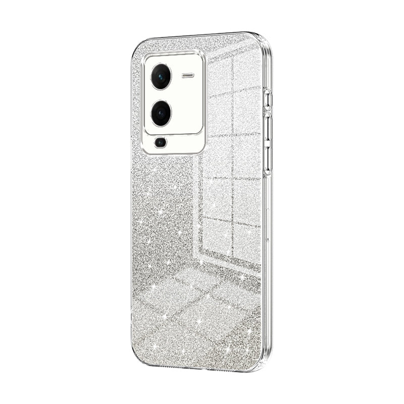 vivo V25 Pro Glitter Powder Electroplated Gradient Phone Case – Fashionable & Luxurious with Anti-Fingerprint Coating, Shock-Absorption, and Lens Protection