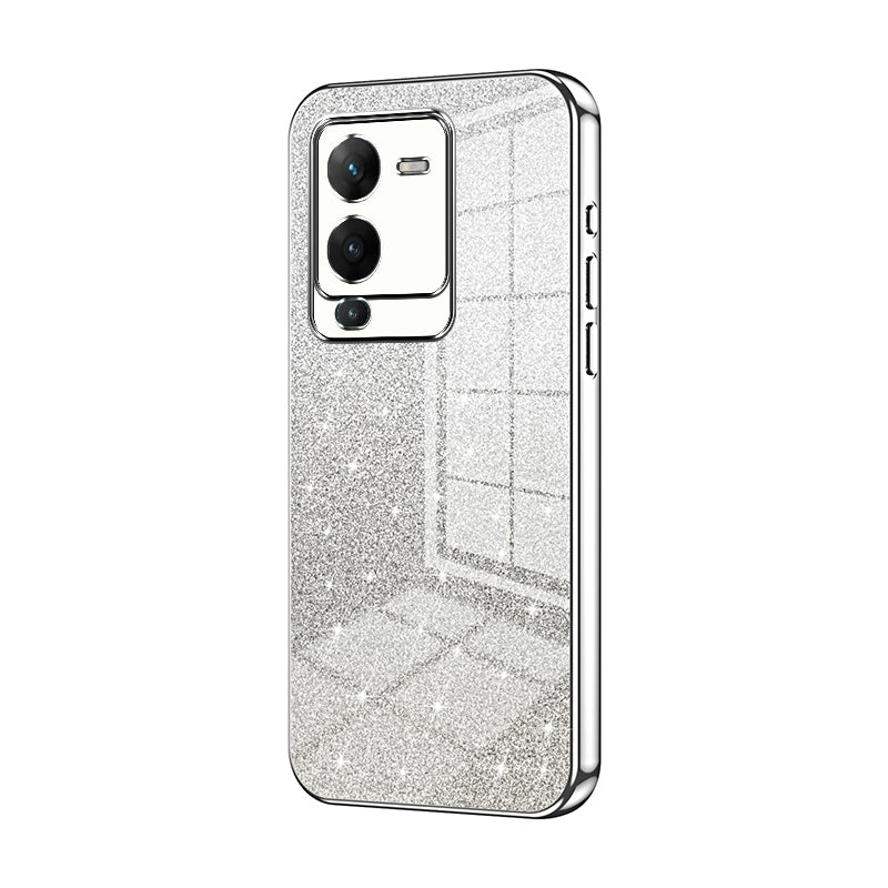 vivo V25 Pro Glitter Powder Electroplated Gradient Phone Case – Fashionable & Luxurious with Anti-Fingerprint Coating, Shock-Absorption, and Lens Protection