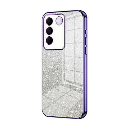 vivo V27e Glitter Powder Electroplated Gradient Phone Case – Fashionable & Luxurious with Anti-Fingerprint Coating, Shock-Absorption, and Lens Protection
