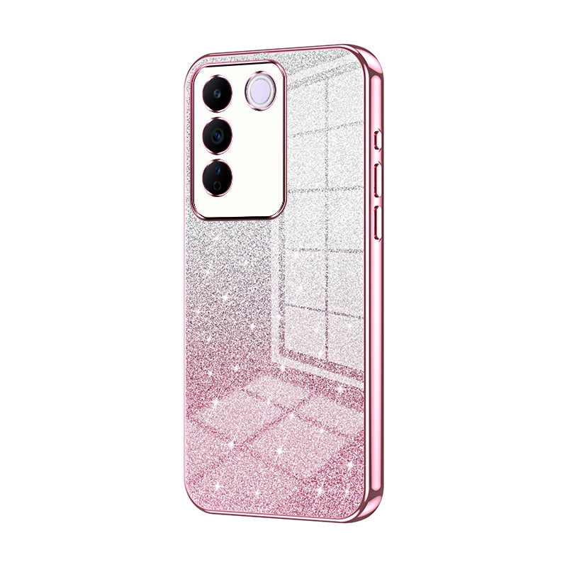 vivo S16e Glitter Powder Electroplated Gradient Phone Case – Fashionable & Luxurious with Anti-Fingerprint Coating, Shock-Absorption, and Lens Protection