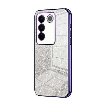 vivo V27 Pro Glitter Powder Electroplated Gradient Phone Case – Fashionable & Luxurious with Anti-Fingerprint Coating, Shock-Absorption, and Lens Protection