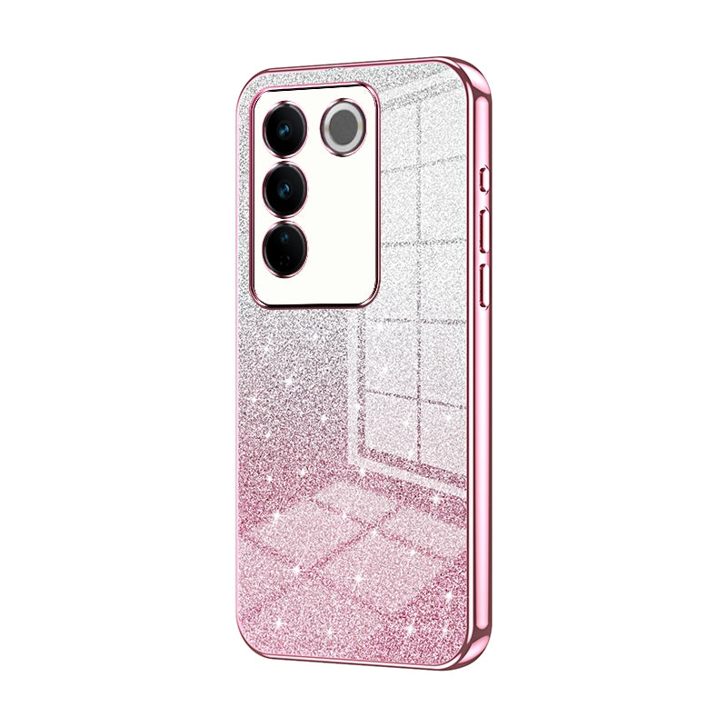 vivo S16 Pro Glitter Powder Electroplated Gradient Phone Case – Fashionable & Luxurious with Anti-Fingerprint Coating, Shock-Absorption, and Lens Protection