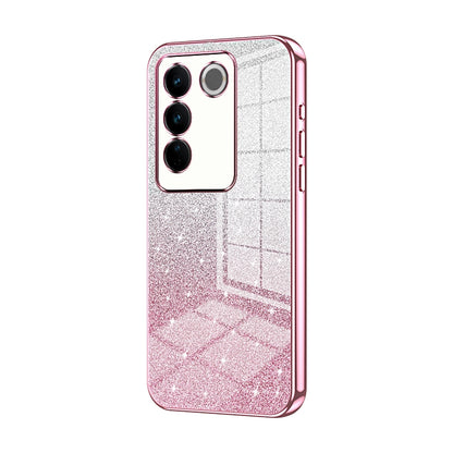 vivo V27 Pro Glitter Powder Electroplated Gradient Phone Case – Fashionable & Luxurious with Anti-Fingerprint Coating, Shock-Absorption, and Lens Protection