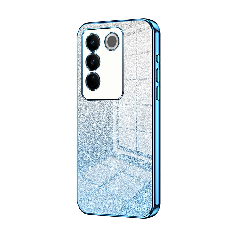 vivo V27 Pro Glitter Powder Electroplated Gradient Phone Case – Fashionable & Luxurious with Anti-Fingerprint Coating, Shock-Absorption, and Lens Protection