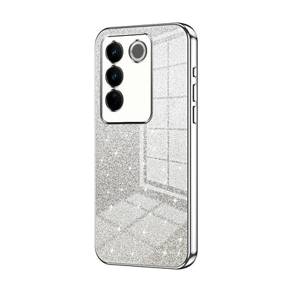 vivo V27 Glitter Powder Electroplated Gradient Phone Case – Fashionable & Luxurious with Anti-Fingerprint Coating, Shock-Absorption, and Lens Protection