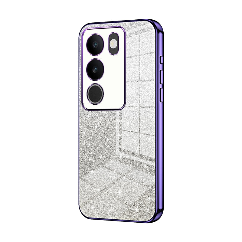 vivo S17 Pro Glitter Powder Electroplated Gradient Phone Case – Fashionable & Luxurious with Anti-Fingerprint Coating, Shock-Absorption, and Lens Protection