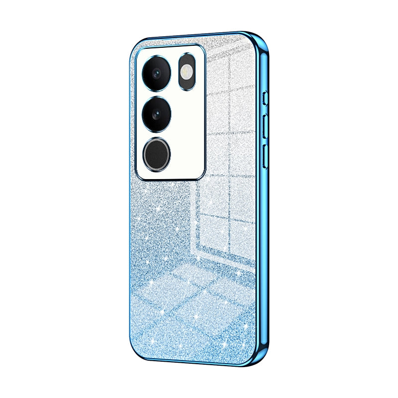 vivo S17 Pro Glitter Powder Electroplated Gradient Phone Case – Fashionable & Luxurious with Anti-Fingerprint Coating, Shock-Absorption, and Lens Protection