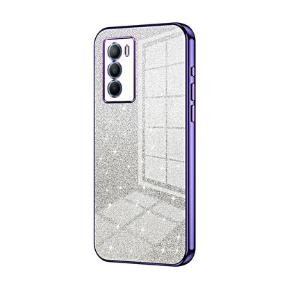 vivo T1 Glitter Powder Electroplated Gradient Phone Case – Fashionable & Luxurious with Anti-Fingerprint Coating, Shock-Absorption, and Lens Protection