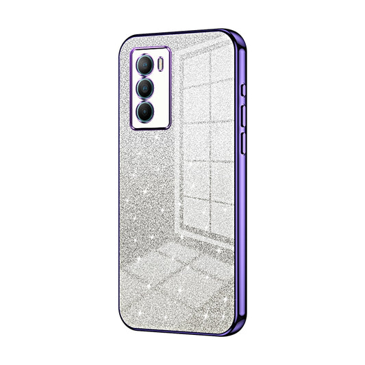 vivo T1 Glitter Powder Electroplated Gradient Phone Case – Fashionable & Luxurious with Anti-Fingerprint Coating, Shock-Absorption, and Lens Protection