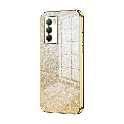 vivo T1 Glitter Powder Electroplated Gradient Phone Case – Fashionable & Luxurious with Anti-Fingerprint Coating, Shock-Absorption, and Lens Protection