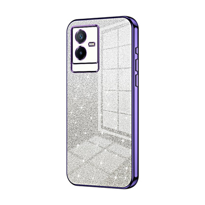 vivo T2x Glitter Powder Electroplated Gradient Phone Case – Fashionable & Luxurious with Anti-Fingerprint Coating, Shock-Absorption, and Lens Protection