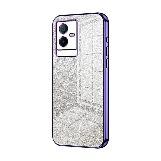 vivo T2x Glitter Powder Electroplated Gradient Phone Case – Fashionable & Luxurious with Anti-Fingerprint Coating, Shock-Absorption, and Lens Protection