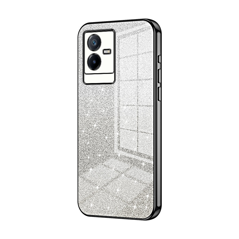 vivo T2x Glitter Powder Electroplated Gradient Phone Case – Fashionable & Luxurious with Anti-Fingerprint Coating, Shock-Absorption, and Lens Protection