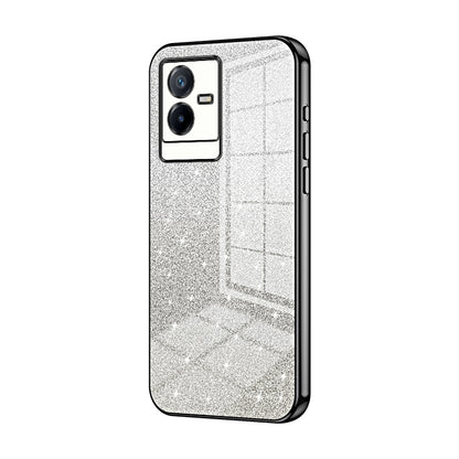 vivo T2x Glitter Powder Electroplated Gradient Phone Case – Fashionable & Luxurious with Anti-Fingerprint Coating, Shock-Absorption, and Lens Protection