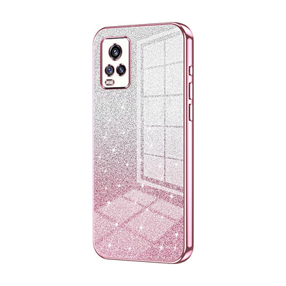 vivo V20 Glitter Powder Electroplated Gradient Phone Case – Fashionable & Luxurious with Anti-Fingerprint Coating, Shock-Absorption, and Lens Protection
