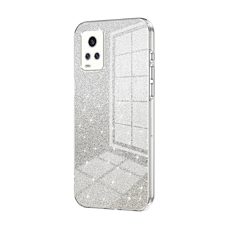 vivo V20 Glitter Powder Electroplated Gradient Phone Case – Fashionable & Luxurious with Anti-Fingerprint Coating, Shock-Absorption, and Lens Protection