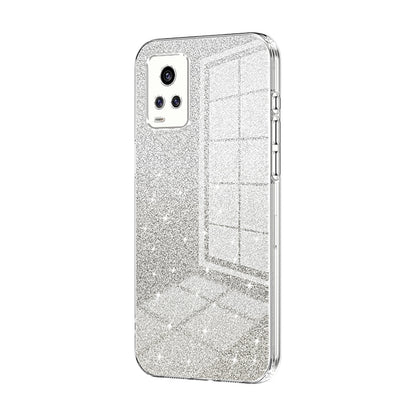 vivo V20 Glitter Powder Electroplated Gradient Phone Case – Fashionable & Luxurious with Anti-Fingerprint Coating, Shock-Absorption, and Lens Protection