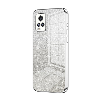vivo V20 Glitter Powder Electroplated Gradient Phone Case – Fashionable & Luxurious with Anti-Fingerprint Coating, Shock-Absorption, and Lens Protection