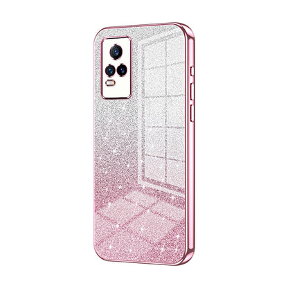 vivo V21e Glitter Powder Electroplated Gradient Phone Case – Fashionable & Luxurious with Anti-Fingerprint Coating, Shock-Absorption, and Lens Protection