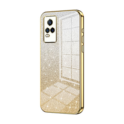 vivo V21e Glitter Powder Electroplated Gradient Phone Case – Fashionable & Luxurious with Anti-Fingerprint Coating, Shock-Absorption, and Lens Protection