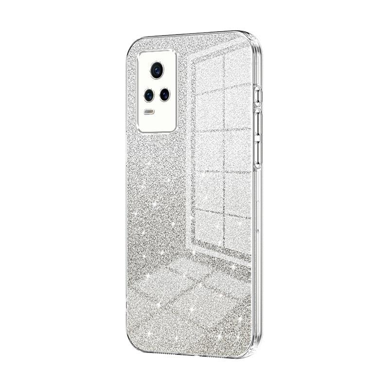 vivo V21e Glitter Powder Electroplated Gradient Phone Case – Fashionable & Luxurious with Anti-Fingerprint Coating, Shock-Absorption, and Lens Protection