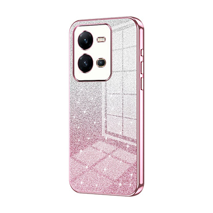 vivo V25 Glitter Powder Electroplated Gradient Phone Case – Fashionable & Luxurious with Anti-Fingerprint Coating, Shock-Absorption, and Lens Protection