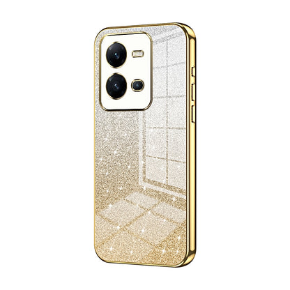 vivo V25e Glitter Powder Electroplated Gradient Phone Case – Fashionable & Luxurious with Anti-Fingerprint Coating, Shock-Absorption, and Lens Protection